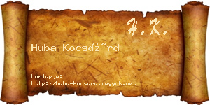Huba Kocsárd névjegykártya